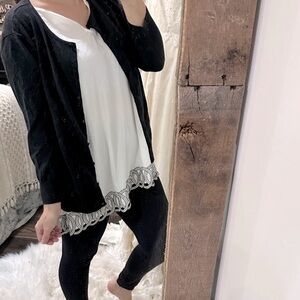 Nue Options Black knit Cardigan Sweater size XLarge